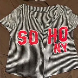 Soho NY button down baseball shirt